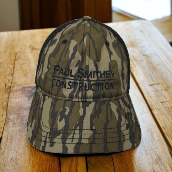 Mossy Oak Camo Mesh Snapback Cap Paul Smithey Construction Trucker Baseball Hat - Picture 1 of 14